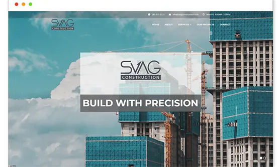 Svag Construction website by Saintcode
